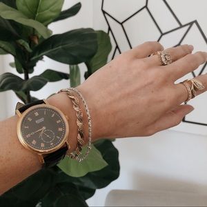 Jiusko Sapphire Unisex Black & Gold Quartz Watch